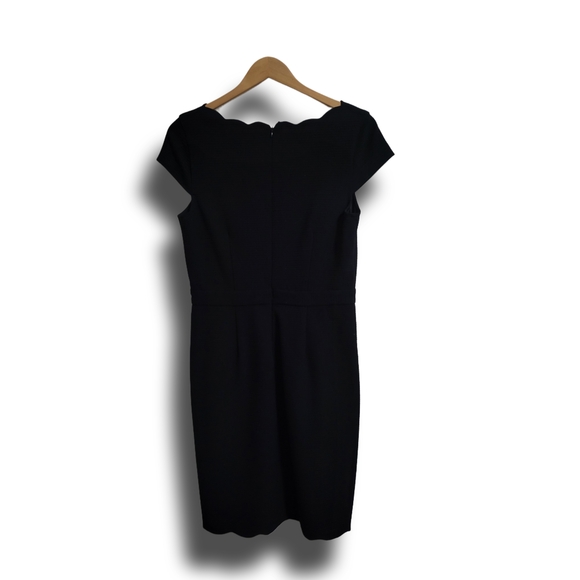 🌿Elle Women's Size 10 Black Dress Scalloped Neckline-Beautiful! - Picture 9 of 13